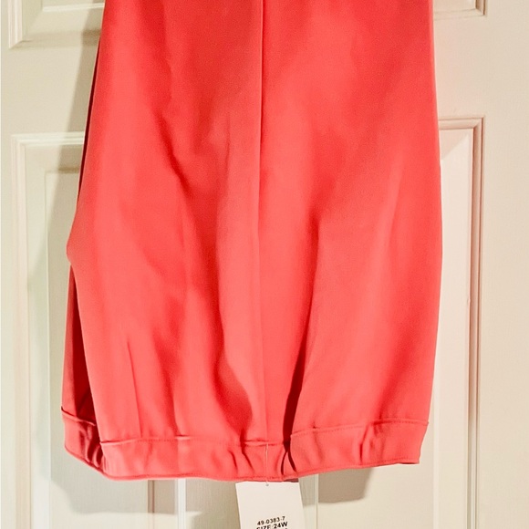 Women Roaman's Size 24 /Wide-Leg Bend Over Pant Sunset Coral Dressy - Picture 5 of 8
